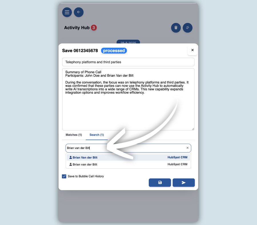 Activity Hub met Search