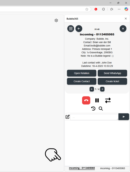 Bubble crop call waiting
