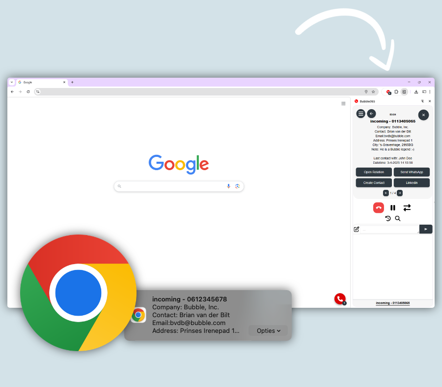 Bubble365 Chrome Plug-in notification