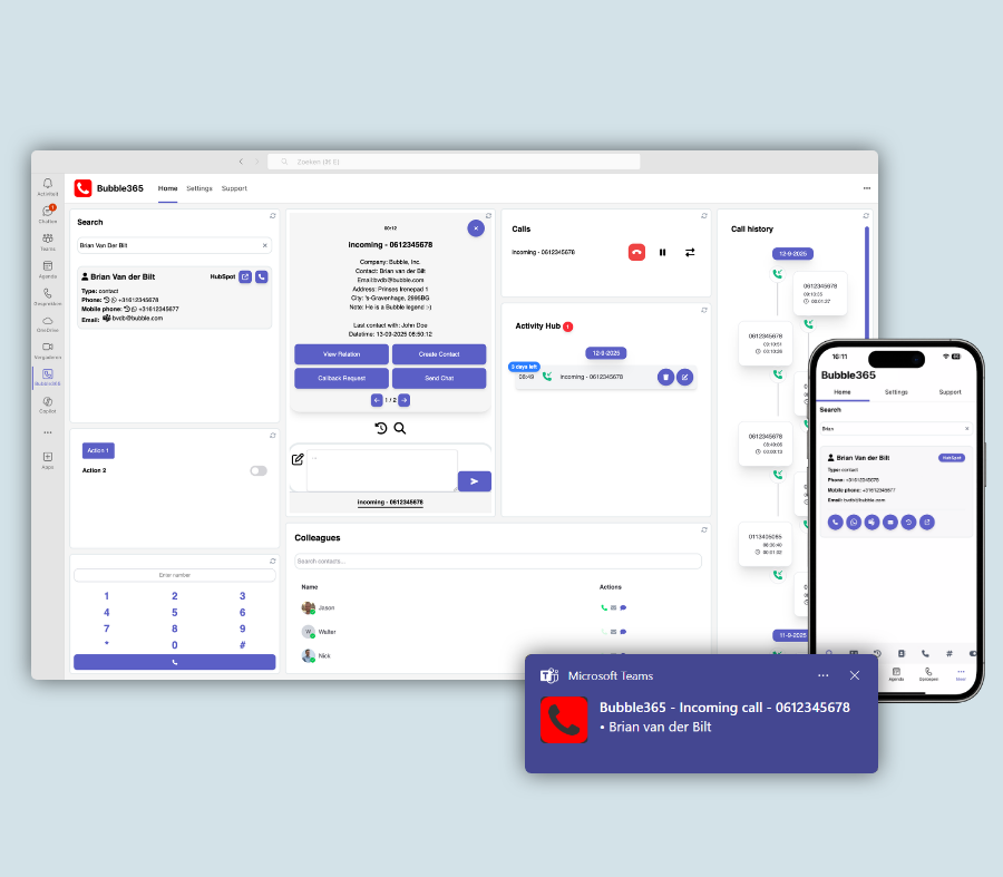 Bubble365 Teams App + Smartphone