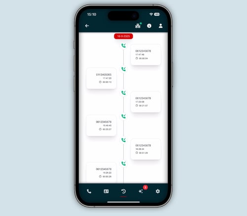 Bubble365 mobile Call history