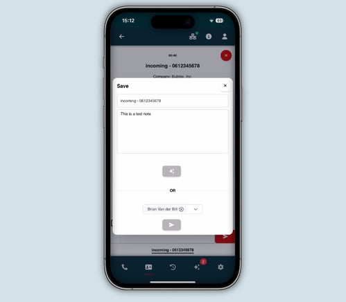 Bubble365 mobile Call log