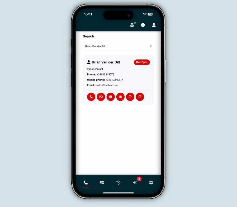 Bubble365 mobile SearchBar