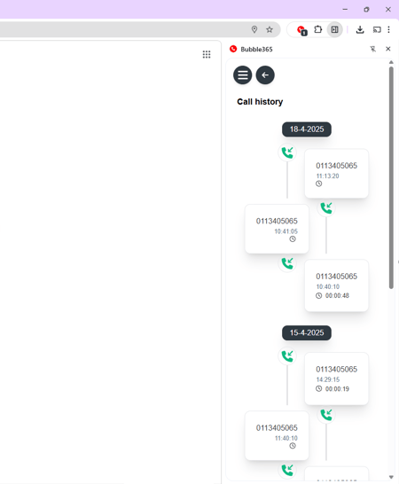 Call history chrome