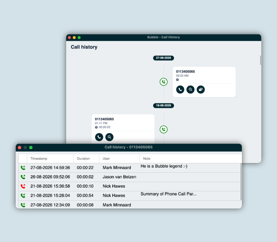 Callhistory Bubble V5