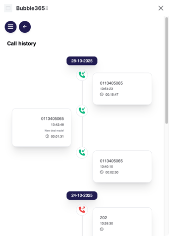 Pipedrive call history rounded