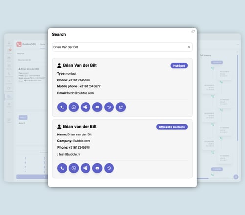 Searchbar Teams Bubble App