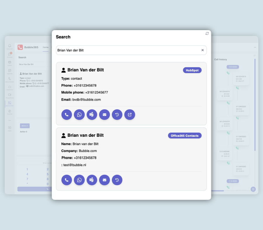 Searchbar Teams Bubble App