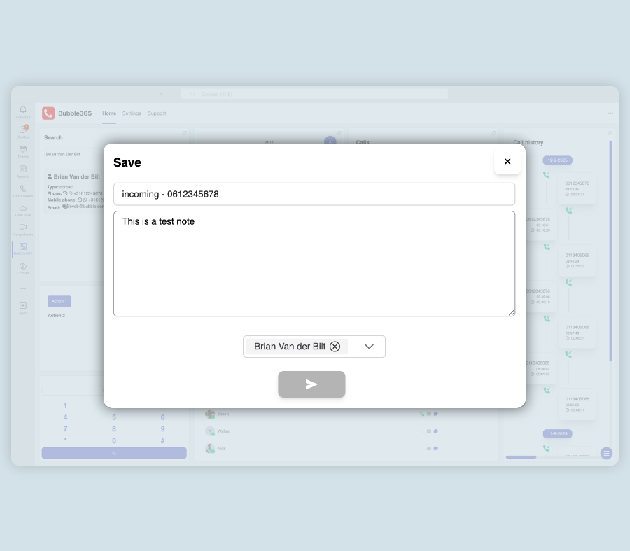 call logging teams