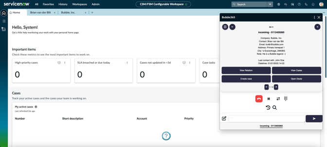 full call control servicenow